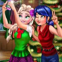 Selfie De Navidad De Ladybug Y Elsa